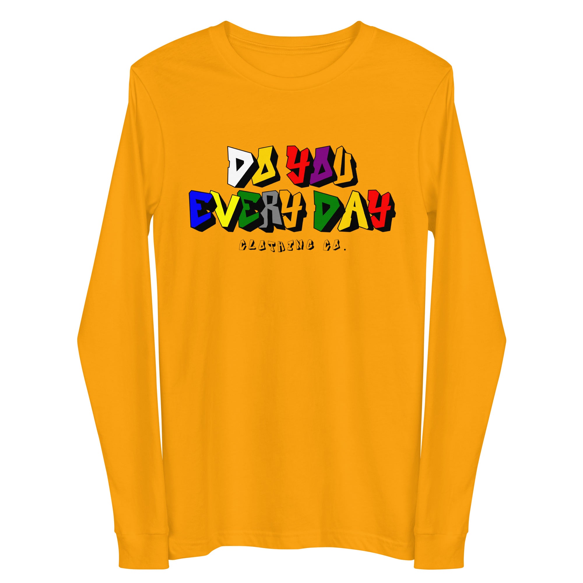 Do You Every Day Color Letter Logo Unisex Long Sleeve Tee - Do you Every Day clothing Co