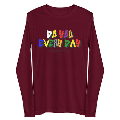 Do You Every Day Color Letter Logo Unisex Long Sleeve Tee - Do you Every Day clothing Co
