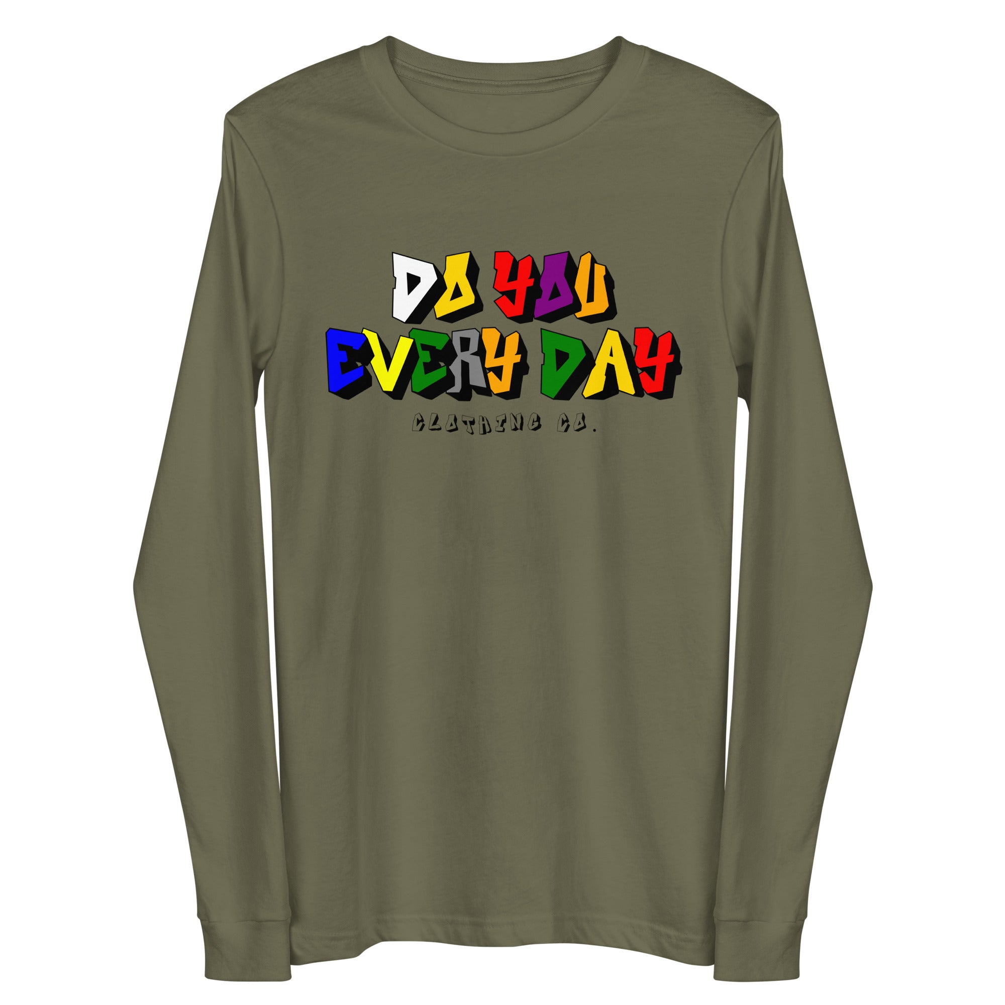Do You Every Day Color Letter Logo Unisex Long Sleeve Tee - Do you Every Day clothing Co