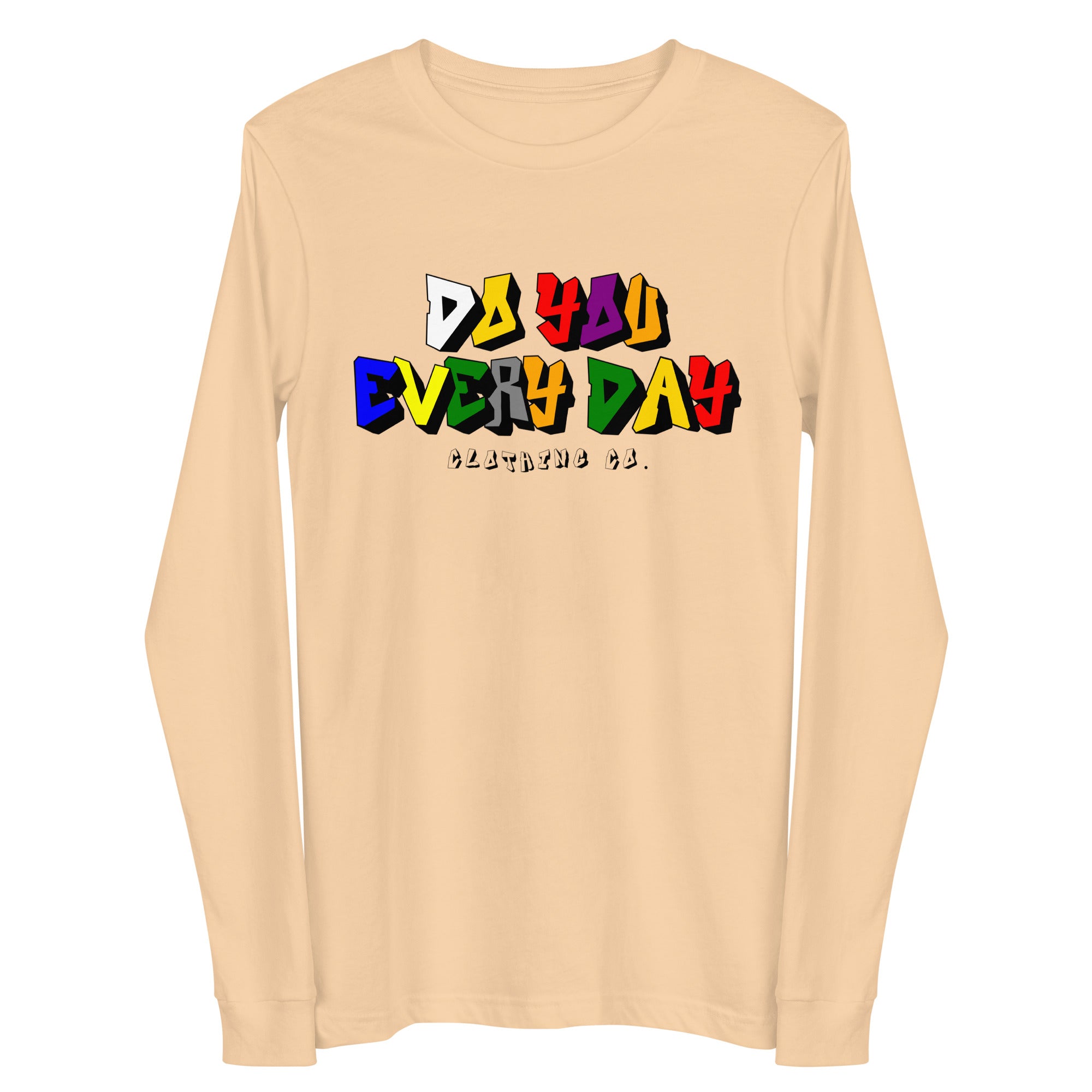 Do You Every Day Color Letter Logo Unisex Long Sleeve Tee - Do you Every Day clothing Co